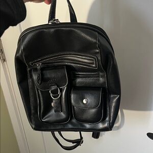 Small Black Vinyl Backpack